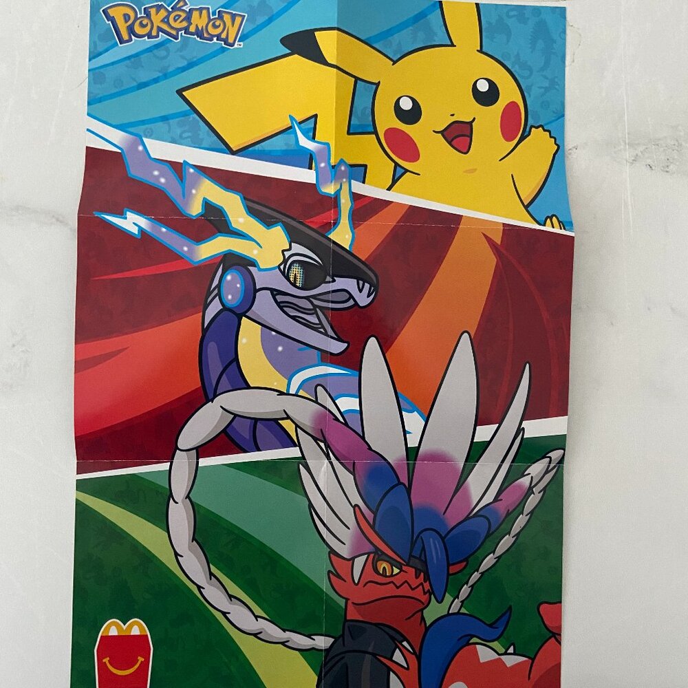 2025 McDonald's Pokemon Happy Meal Poster (double sided) and Stickers